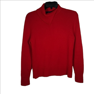 Charter Club Red V Neck Pullover Sweater Long Sleeves Size small